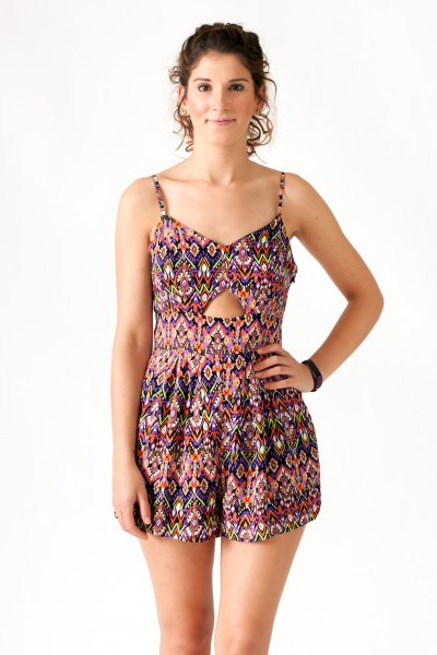 Geometric Print Romper by Very J