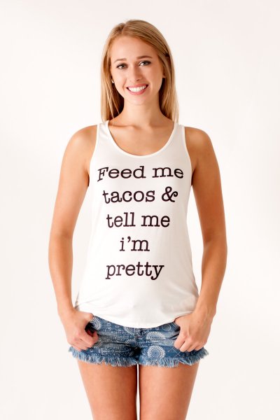 Feed Me Tacos Tank Top by Bear Dance