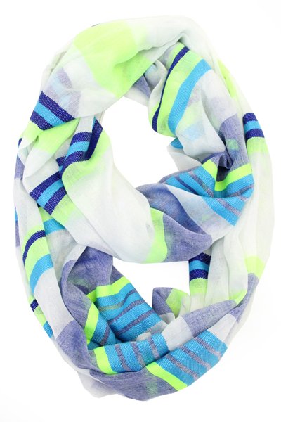 Multi-Colored Striped Infinity Scarf by Love of Fashion