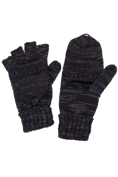 Black Convertible Fingerless Gloves by C.C.