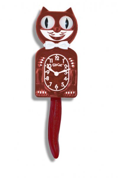 Burgundy Kit-Cat Clock