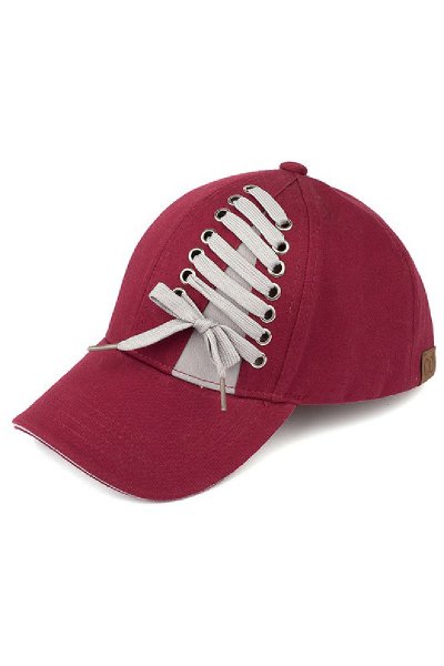 Burgundy Laced Baseball Cap by C.C.