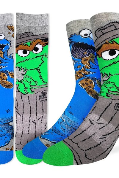 Sesame Street Oscar And Cookie Monster Socks by Good Luck Sock