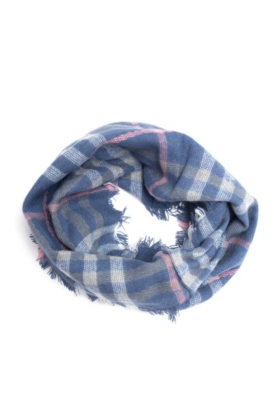 Blue and Pink Plaid Infinity Scarf by Life is Beautiful