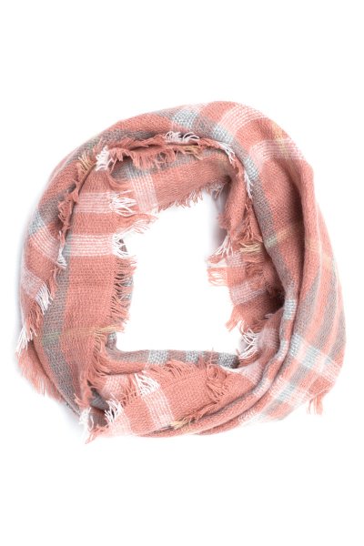 Rose Plaid Infinity Scarf by Life Is Beautiful