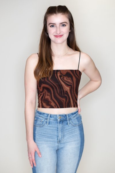 Swirl Print Crop Top by Bear Dance