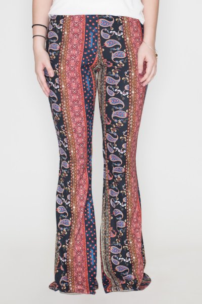 Printed Bell Bottom Pants by Bear Dance