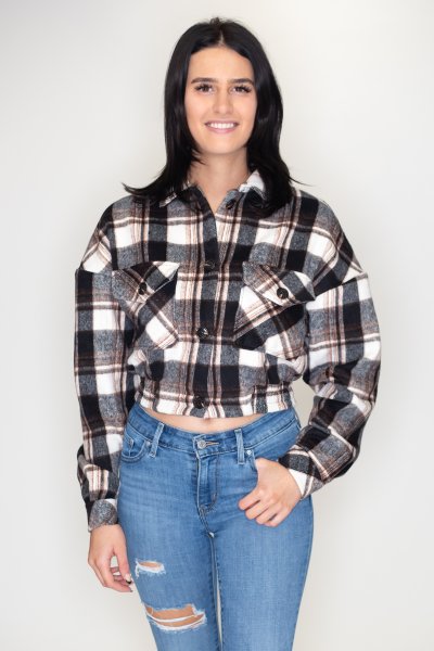 Cropped Plaid Jacket by Timing