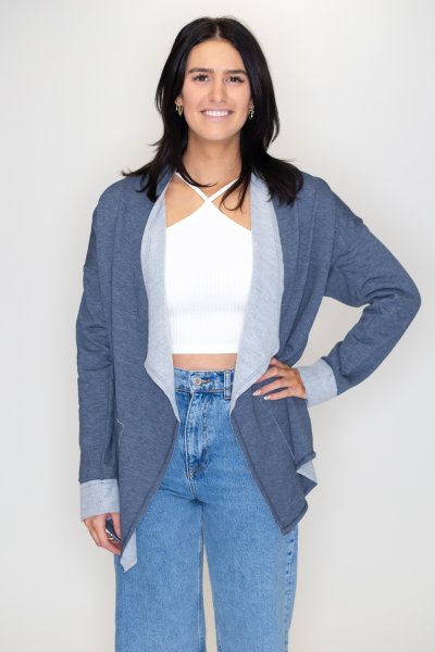 French Terry Flyaway Cardigan by Cozy Casual