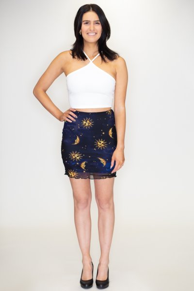 Sun And Moon Mesh Skirt by Bear Dance