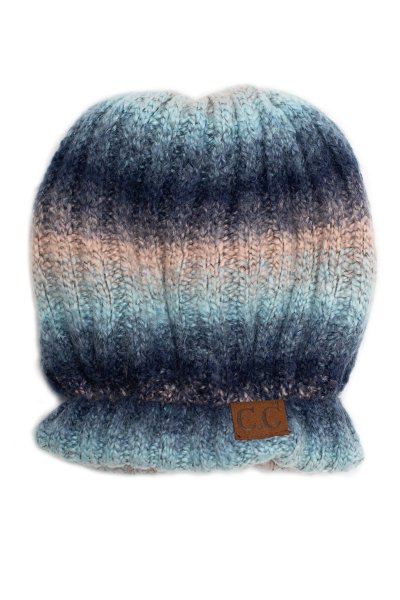 Blue Ombre Knit Beanie 