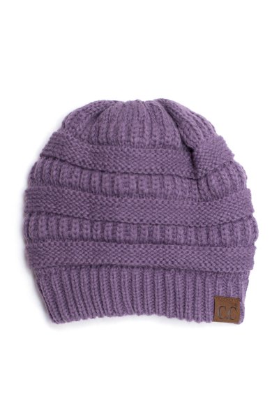 Violet Fuzzy Lining Beanie by C.C.