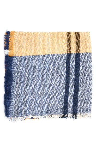 Yellow and Blue Plaid Blanket Scarf