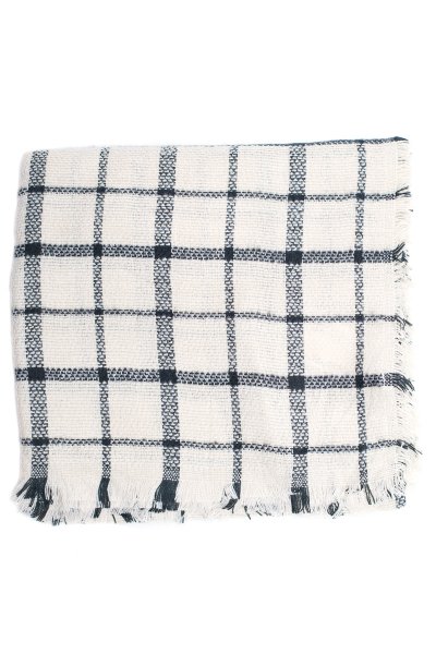 Black and White Checkered Blanket Scarf