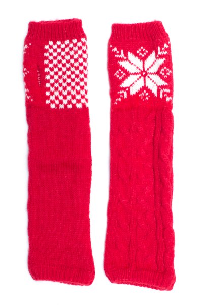 Red Snowflake Arm Warmers by Urbanista