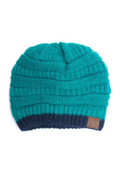 Sea Green Two Tone Beanie by C.C.