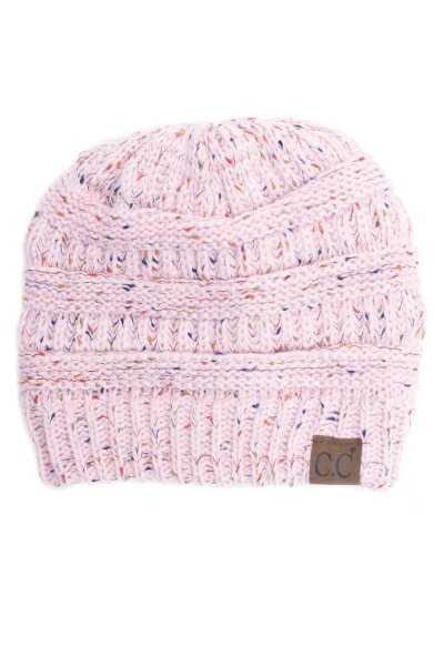 Pale Pink Confetti Beanie by C.C.