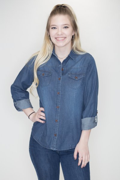 Dark Wash Chambray Button Down by C'est Toi