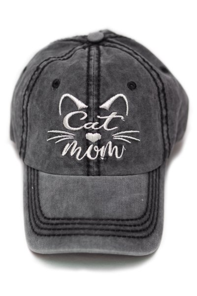 Cat Mom Vintage Baseball Cap by KBETHOS