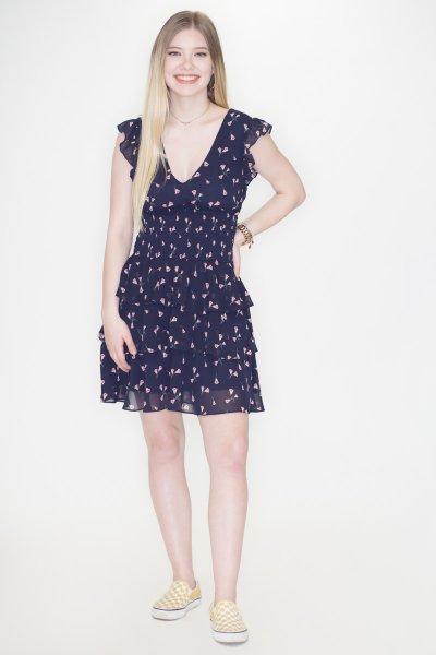 Ruffle Tier Smocked Waist Dress by Wild Honey