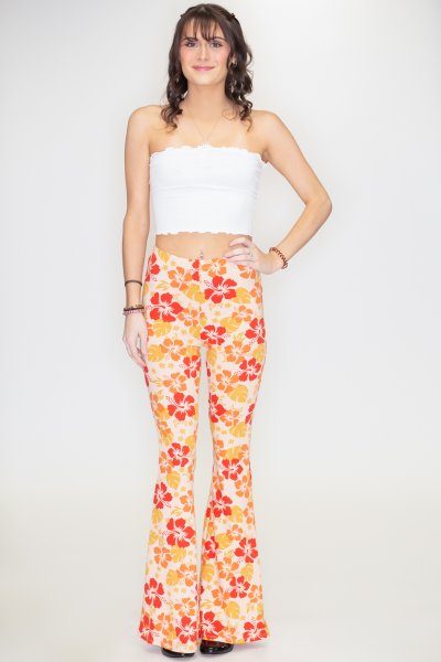 Hibiscus Floral Print Pants by Bear Dance