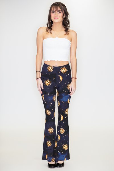 Sun And Moon Print Pants by Bear Dance