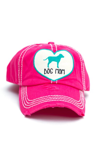 Hot Pink Dog Mom Baseball Cap by Kbethos