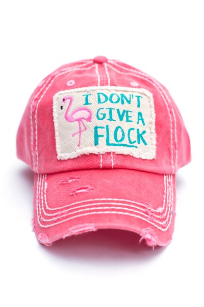 Hot Pink Flamingo Don't Give A Flock Cap by Kbethos