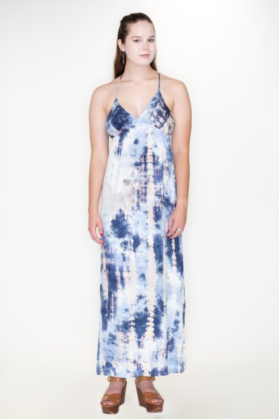 Tie Dye Empire Maxi Dress by Cozy Casual