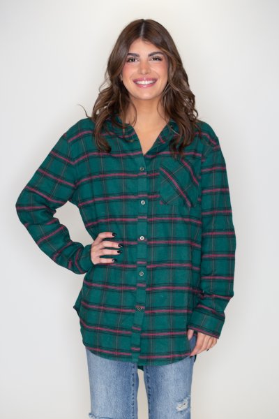 Oversized Plaid Button Down by La Miel