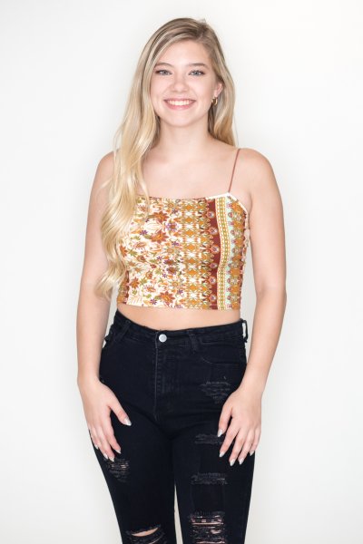 Floral Print Crop Top by Bear Dance