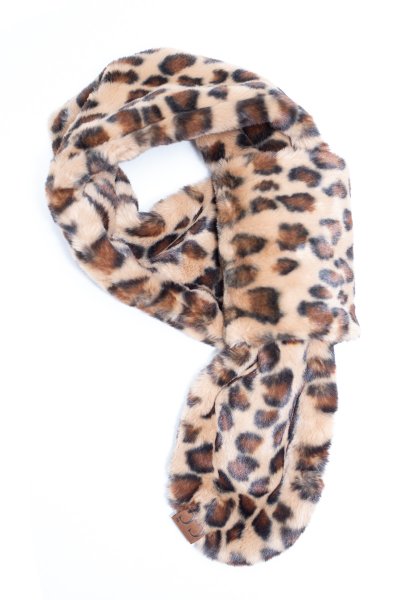 Latte Leopard Print Scarf by C.C.