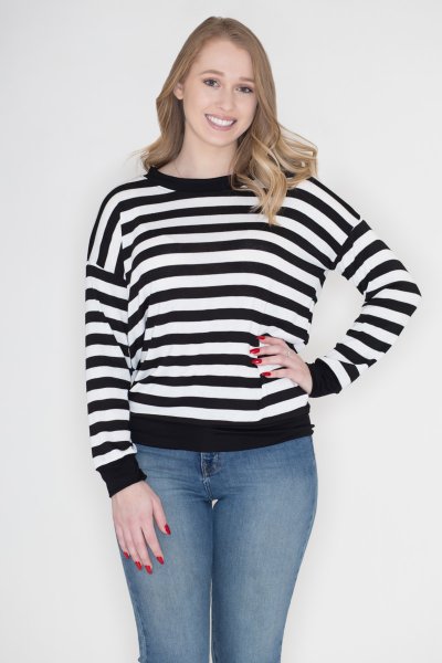 Black And White Stripe Top by Cherish