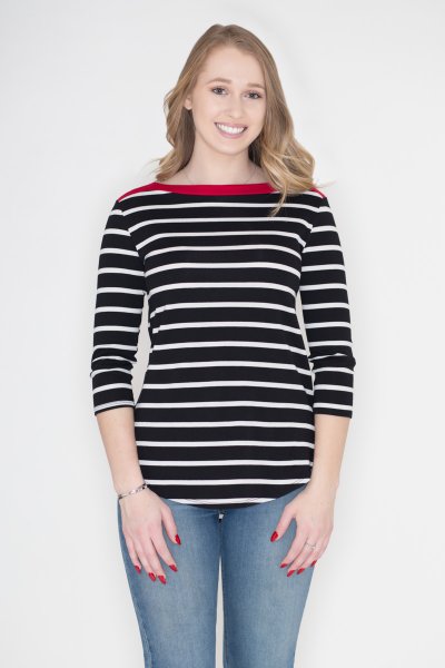 Contrast Stripe Top by Cherish