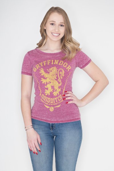 Harry Potter House Gryffindor Jrs Oil Washed Tee by Bioworld