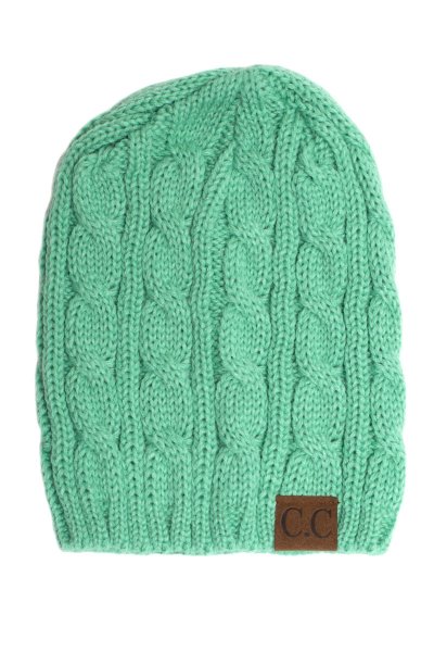 Sage Cable Knit Beanie by C.C.
