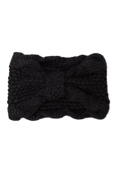 Black Bow Knit Headband