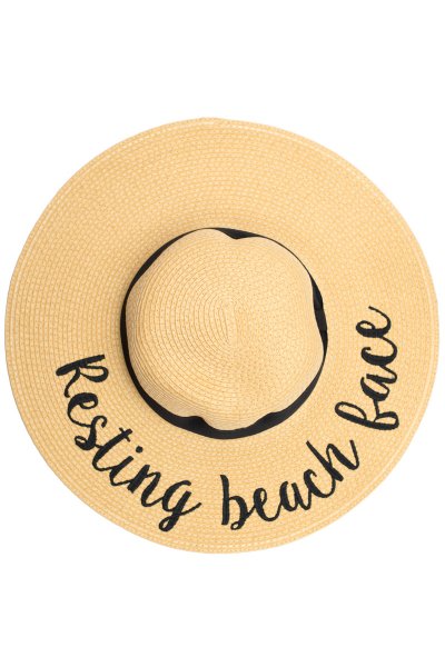 Resting Beach Face Straw Hat by C.C.