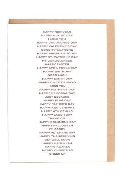 All Purpose Every Occasion Card by Sapling Press