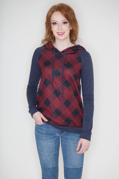 Quilted Checkered Hoodie by 12pm by Mon Ami