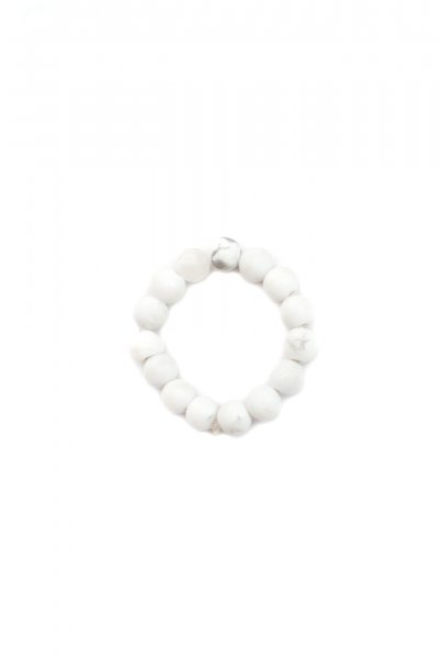 White Beaded Ring by Crystal Avenue