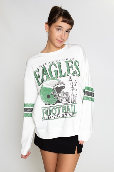 Philadelphia Eagles Oversized Striped Fleece by Junk Food