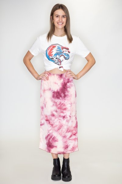 Side Slits Tie Dye Skirt by Timing
