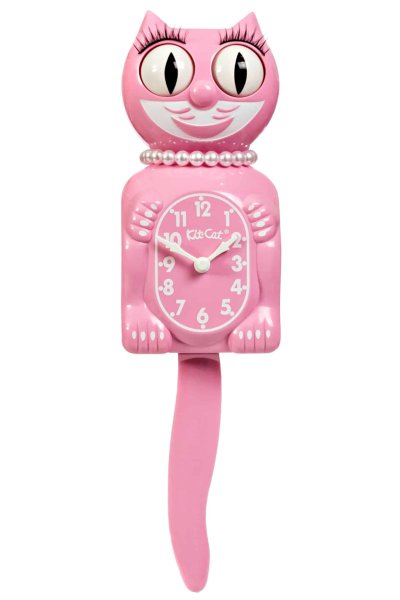 Pink Satin Lady Kit-Cat Clock