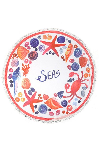 Sea Life Round Beach Towel by Do Everything In Love