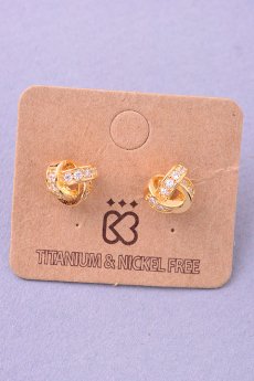 Rhinestone Knot Earrings