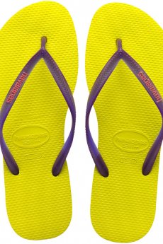 Neon Yellow Havaianas Slim Logo Popup Sandal