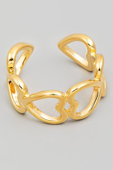 Gold Heart Chain Ring