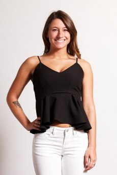 Textured Peplum Top by Ya Los Angeles