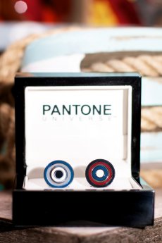 Round Bullseye Pantone Cufflinks by Sonia Spencer England